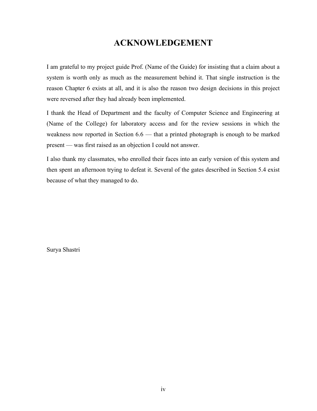 Smart Attendance System with Face Recognition project report — page 4