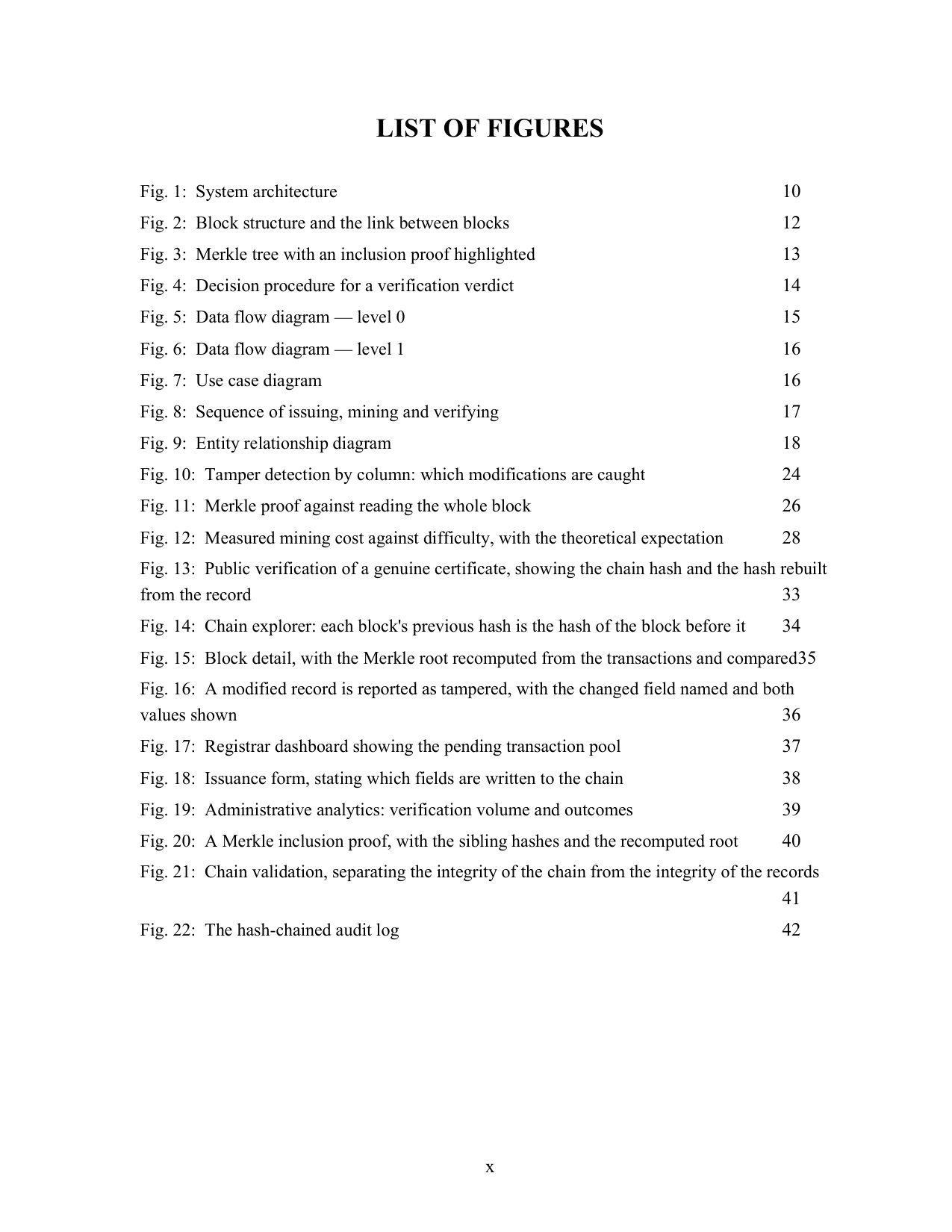 Blockchain Certificate Verification with MySQL project report — page 10