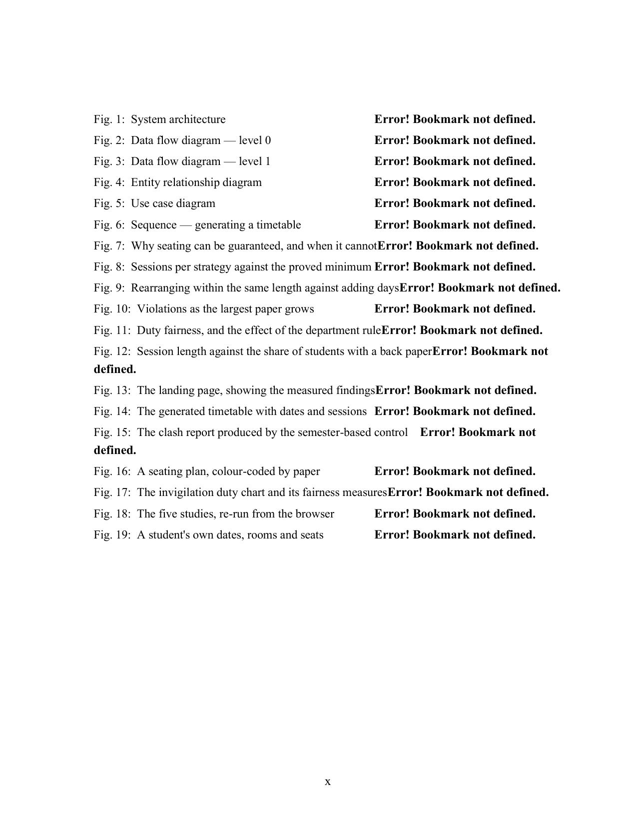 Exam Timetable, Seating and Invigilation System with MySQL project report — page 10
