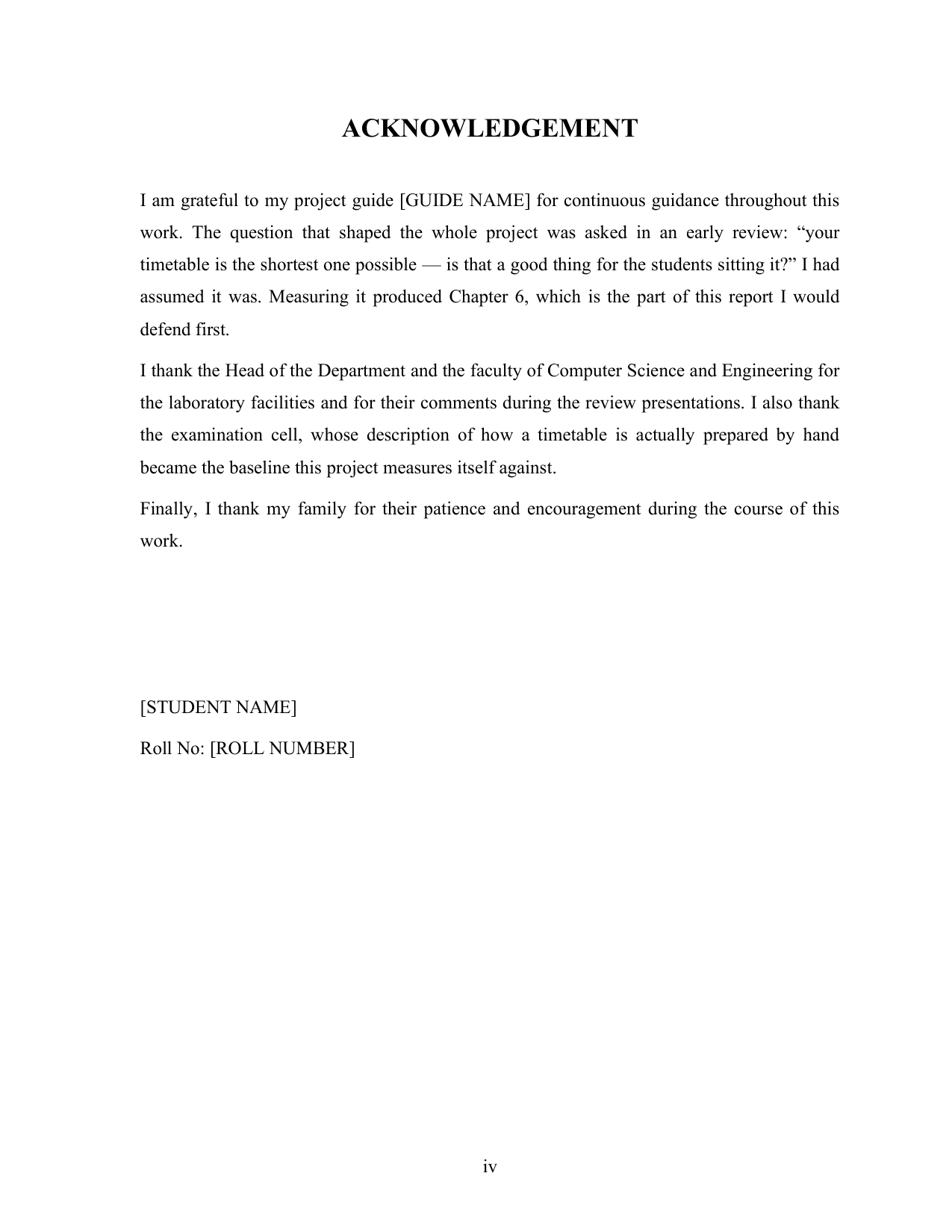 Exam Timetable, Seating and Invigilation System with MySQL project report — page 4