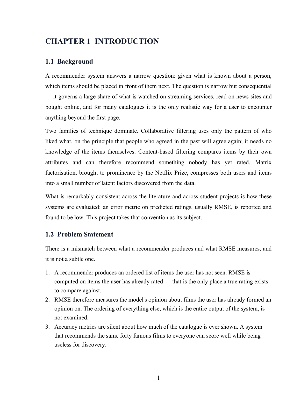 Movie Recommendation System with MySQL project report — page 12