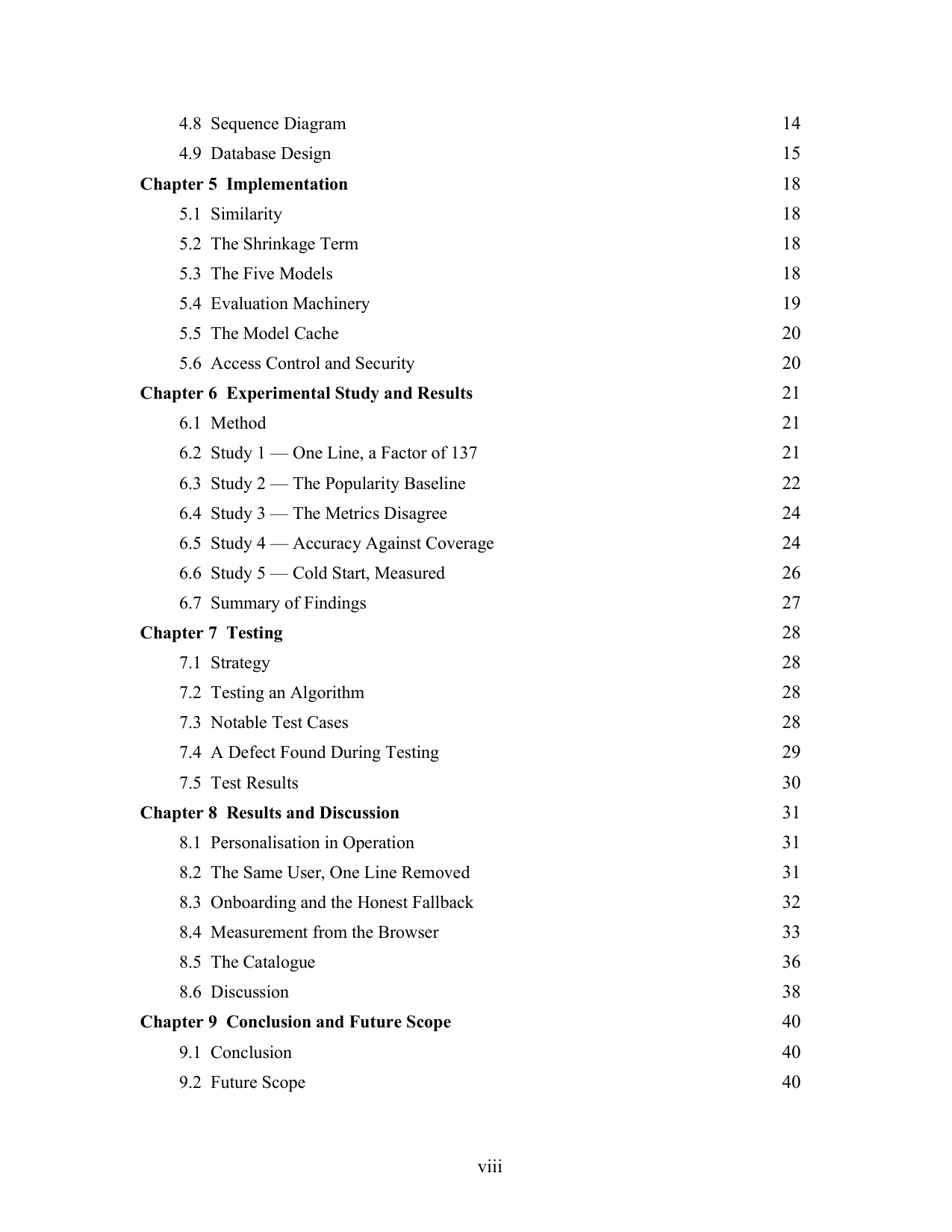 Movie Recommendation System with MySQL project report — page 8