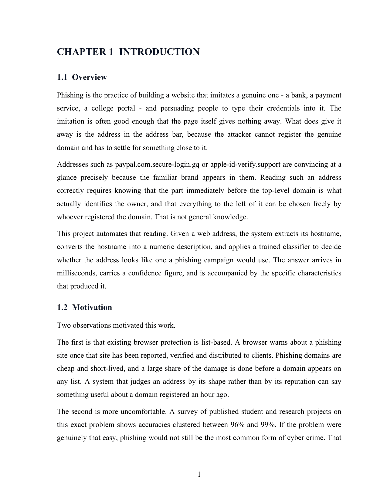 Phishing Website Detection using Machine Learning project report — page 11