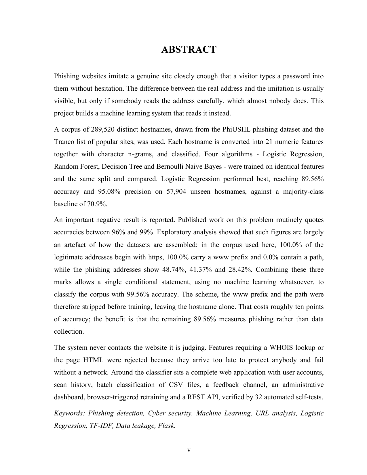 Phishing Website Detection using Machine Learning project report — page 5