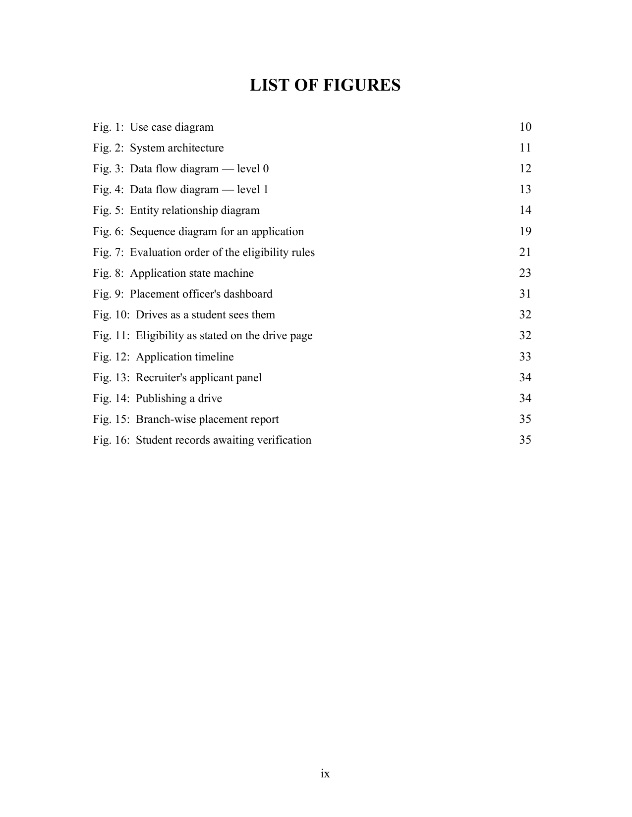 Placement Management System with MySQL project report — page 9