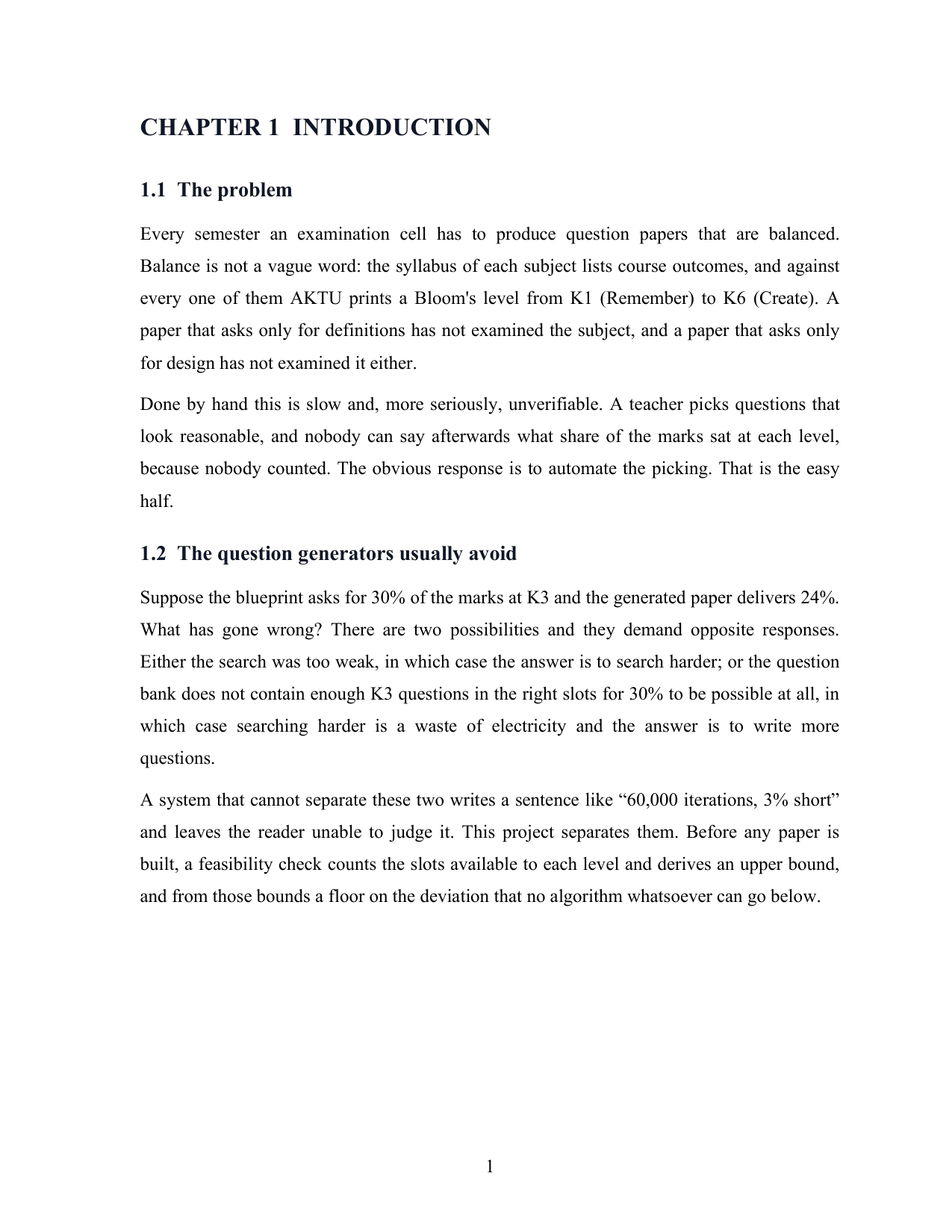 Question Paper Generator with Bloom's Taxonomy Blueprint (Java, JSP, MySQL) project report — page 11