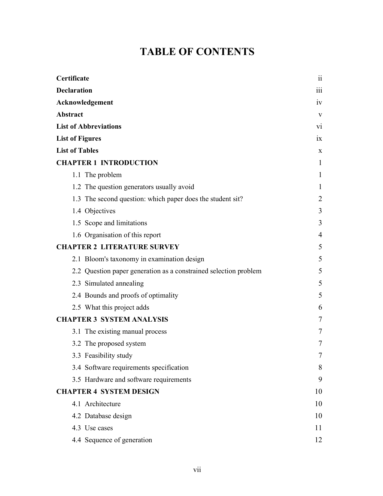 Question Paper Generator with Bloom's Taxonomy Blueprint (Java, JSP, MySQL) project report — page 7